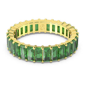 Anillo Matrix con corte baguette, verde, chapado en tono dorado