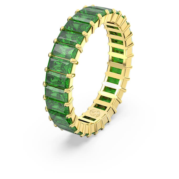 Anillo Matrix con corte baguette, verde, chapado en tono dorado Anillo Matrix con corte baguette, verde, chapado en tono dorado