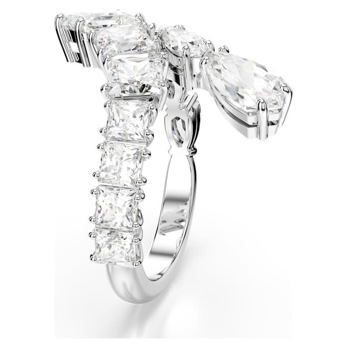 Anillo Matrix con cortes mixtos, blanco, chapado en rodio Anillo Matrix con cortes mixtos, blanco, chapado en rodio