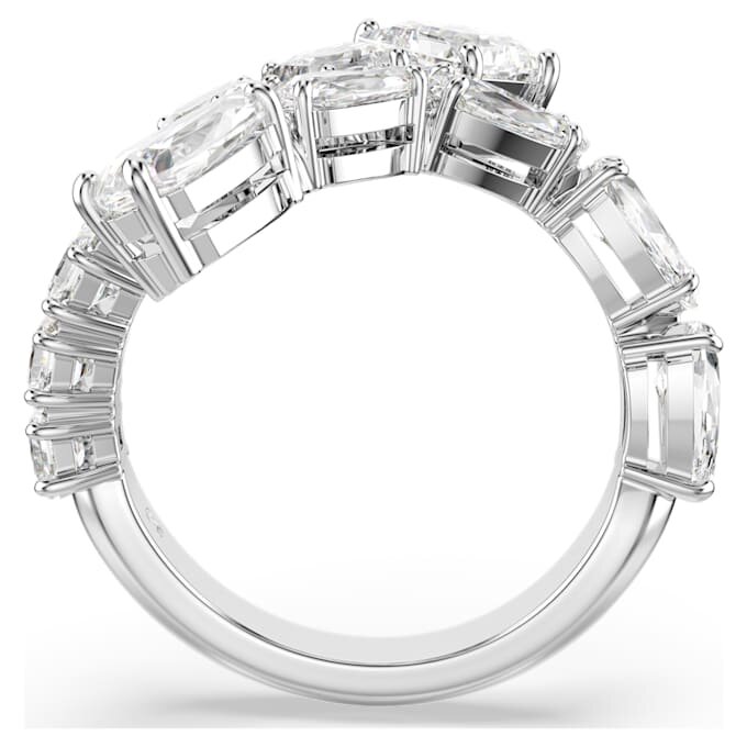 Anillo Matrix con cortes mixtos, blanco, chapado en rodio Anillo Matrix con cortes mixtos, blanco, chapado en rodio