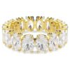 Anillo Matrix de corte ovalado, blanco, chapado en tono dorado