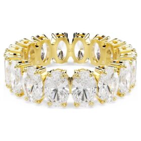 Anillo Matrix de corte ovalado, blanco, chapado en tono dorado