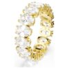 Anillo Matrix de corte ovalado, blanco, chapado en tono dorado