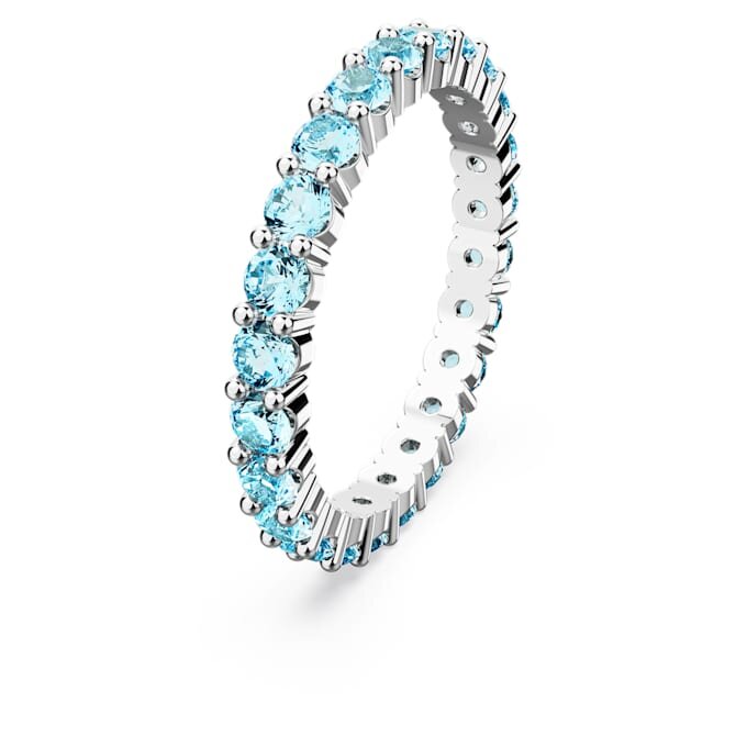 Anillo Matrix de corte redondo, azul, chapado en rodio Anillo Matrix de corte redondo, azul, chapado en rodio