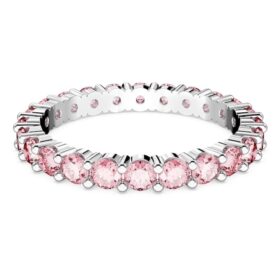 Anillo Matrix de corte redondo, rosa, chapado en rodio Anillo Matrix de corte redondo, rosa, chapado en rodio