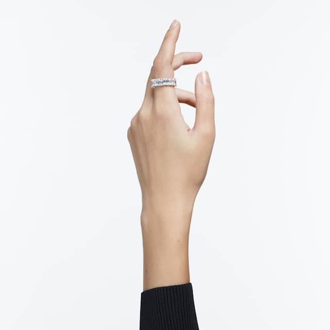 Anillo Matrix Vittore con corte baguette, blanco, chapado en rodio Anillo Matrix Vittore con corte baguette, blanco, chapado en rodio