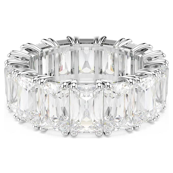 Anillo Matrix Vittore con corte baguette, blanco, chapado en rodio Anillo Matrix Vittore con corte baguette, blanco, chapado en rodio