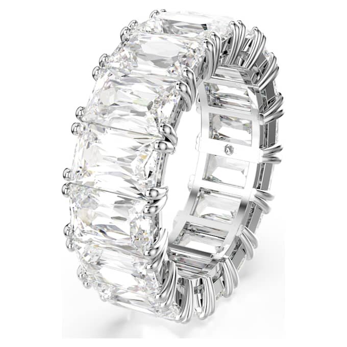 Anillo Matrix Vittore con corte baguette, blanco, chapado en rodio Anillo Matrix Vittore con corte baguette, blanco, chapado en rodio