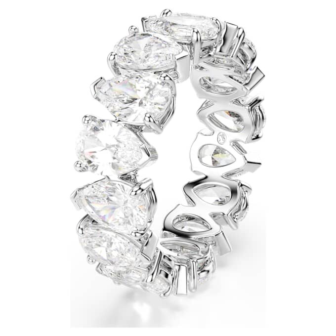 Anillo Matrix Vittore con corte en pera, blanco, acabado en tono plateado Anillo Matrix Vittore con corte en pera, blanco, acabado en tono plateado