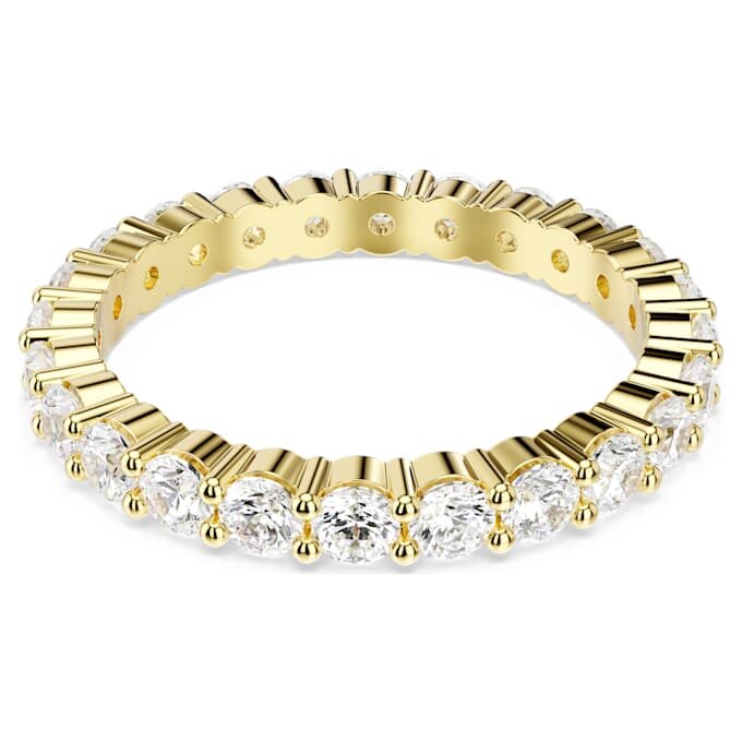 Anillo Matrix Vittore de corte redondo, blanco, chapado en tono dorado Anillo Matrix Vittore de corte redondo, blanco, chapado en tono dorado