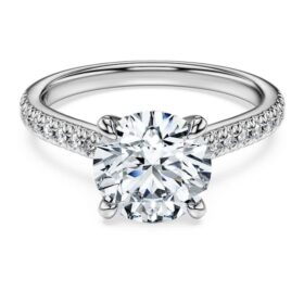 Anillo solitario Eternity con diamantes cultivados en laboratorio, 2,2 Ct en total, forma redonda, oro blanco de 14K Anillo solitario Eternity con diamantes cultivados en laboratorio, 2,2 Ct en total, forma redonda, oro blanco de 14K