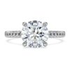 Anillo solitario Eternity con diamantes cultivados en laboratorio, 2,2 Ct en total, forma redonda, oro blanco de 14K