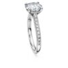 Anillo solitario Eternity con diamantes cultivados en laboratorio, 2,2 Ct en total, forma redonda, oro blanco de 14K