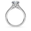 Anillo solitario Eternity con diamantes cultivados en laboratorio, 2,2 Ct en total, forma redonda, oro blanco de 14K