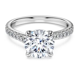 Anillo solitario Eternity con diamantes cultivados en laboratorio, 2,25 Ct en total, forma redonda, oro blanco de 14K Anillo solitario Eternity con diamantes cultivados en laboratorio, 2,25 Ct en total, forma redonda, oro blanco de 14K
