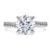 Anillo solitario Eternity con diamantes cultivados en laboratorio, 2,25 Ct en total, forma redonda, oro blanco de 14K