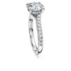 Anillo solitario Eternity con diamantes cultivados en laboratorio, 2,25 Ct en total, forma redonda, oro blanco de 14K