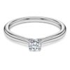 Anillo solitario Eternity con diamantes cultivados en laboratorio de 0,25 quilates en total, forma redonda, plata esterlina