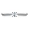 Anillo solitario Eternity con diamantes cultivados en laboratorio de 0,25 quilates en total, forma redonda, plata esterlina