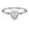 Anillo solitario Eternity con diamantes cultivados en laboratorio de 0,5 ct en total, forma de corazón, plata esterlina