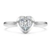 Anillo solitario Eternity con diamantes cultivados en laboratorio de 0,5 ct en total, forma de corazón, plata esterlina