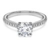 Anillo solitario Eternity con diamantes cultivados en laboratorio de 1,2 Ct en total, forma redonda, oro blanco de 14K Anillo solitario Eternity con diamantes cultivados en laboratorio de 1,2 Ct en total, forma redonda, oro blanco de 14K