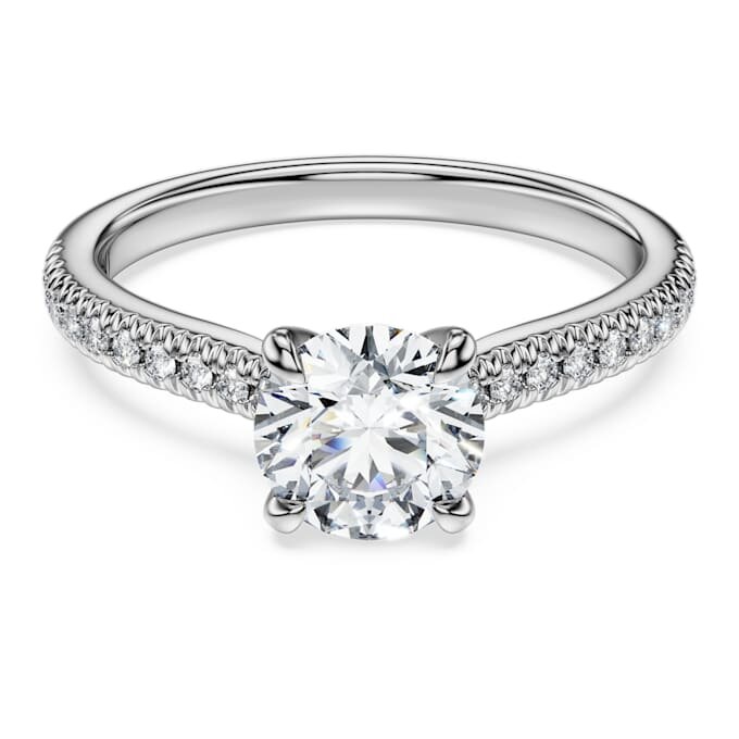 Anillo solitario Eternity con diamantes cultivados en laboratorio de 1,2 Ct en total, forma redonda, oro blanco de 14K Anillo solitario Eternity con diamantes cultivados en laboratorio de 1,2 Ct en total, forma redonda, oro blanco de 14K