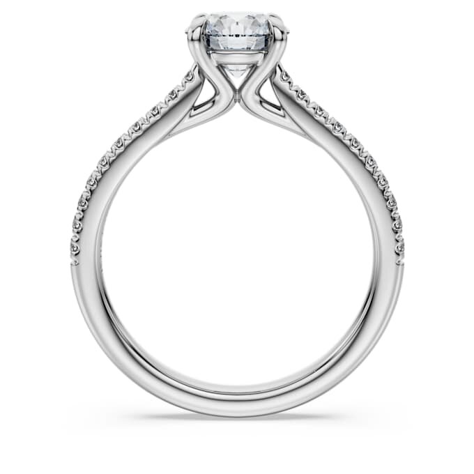 Anillo solitario Eternity con diamantes cultivados en laboratorio de 1,2 Ct en total, forma redonda, oro blanco de 14K Anillo solitario Eternity con diamantes cultivados en laboratorio de 1,2 Ct en total, forma redonda, oro blanco de 14K