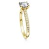 Anillo solitario Eternity con diamantes cultivados en laboratorio de 1,2 quilates en total, forma redonda, oro amarillo de 14K