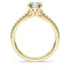 Anillo solitario Eternity con diamantes cultivados en laboratorio de 1,2 quilates en total, forma redonda, oro amarillo de 14K