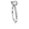 Anillo solitario Eternity con diamantes cultivados en laboratorio de 1,7 quilates en total, forma redonda, oro blanco de 14K