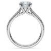 Anillo solitario Eternity con diamantes cultivados en laboratorio de 1,7 quilates en total, forma redonda, oro blanco de 14K