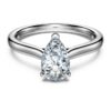 Anillo solitario Eternity con diamantes cultivados en laboratorio de 1 Ct Tw, forma de pera, oro blanco de 14K