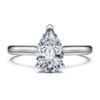 Anillo solitario Eternity con diamantes cultivados en laboratorio de 1 Ct Tw, forma de pera, oro blanco de 14K
