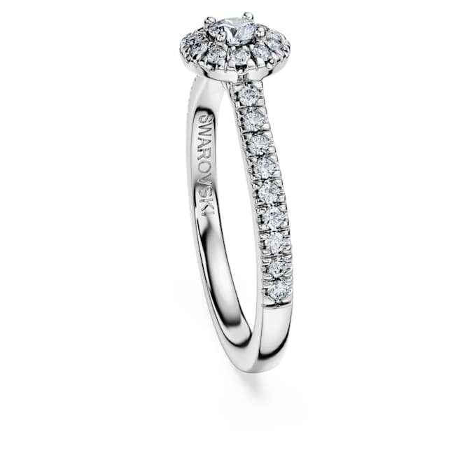 Anillo solitario Eternity Halo con diamantes cultivados en laboratorio de 0,45 ct en total, forma redonda, plata esterlina Anillo solitario Eternity Halo con diamantes cultivados en laboratorio de 0,45 ct en total, forma redonda, plata esterlina
