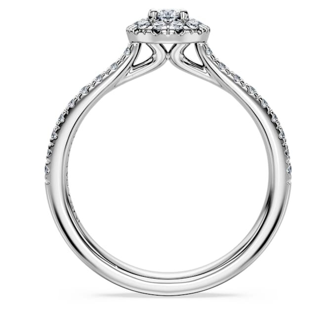 Anillo solitario Eternity Halo con diamantes cultivados en laboratorio de 0,45 ct en total, forma redonda, plata esterlina Anillo solitario Eternity Halo con diamantes cultivados en laboratorio de 0,45 ct en total, forma redonda, plata esterlina