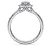 Anillo solitario Eternity Halo con diamantes cultivados en laboratorio de 0,8 ct en total, forma redonda, oro blanco de 14K