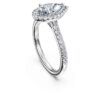 Anillo solitario Eternity Halo con diamantes cultivados en laboratorio de 1,3 quilates en total, forma de pera, oro blanco de 14K Anillo solitario Eternity Halo con diamantes cultivados en laboratorio de 1,3 quilates en total, forma de pera, oro blanco de 14K
