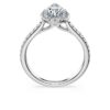 Anillo solitario Eternity Halo con diamantes cultivados en laboratorio de 1,3 quilates en total, forma de pera, oro blanco de 14K Anillo solitario Eternity Halo con diamantes cultivados en laboratorio de 1,3 quilates en total, forma de pera, oro blanco de 14K