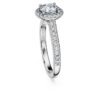 Anillo solitario Eternity Halo con diamantes cultivados en laboratorio de 1,33 ct en total, forma redonda, oro blanco de 14K