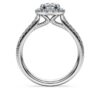Anillo solitario Eternity Halo con diamantes cultivados en laboratorio de 1,33 ct en total, forma redonda, oro blanco de 14K