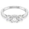Anillo Stilla Attract de corte redondo, blanco, acabado plateado Anillo Stilla Attract de corte redondo, blanco, acabado plateado