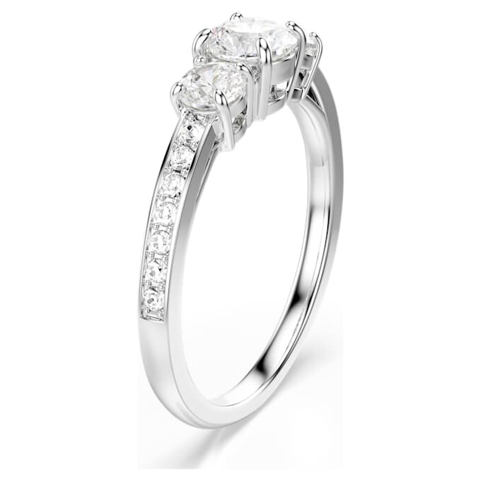 Anillo Stilla Attract de corte redondo, blanco, acabado plateado Anillo Stilla Attract de corte redondo, blanco, acabado plateado