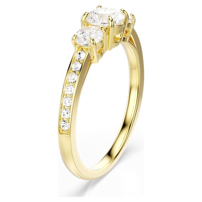 Anillo Stilla Attract de corte redondo, blanco, chapado en tono dorado Anillo Stilla Attract de corte redondo, blanco, chapado en tono dorado