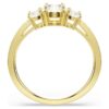 Anillo Stilla Attract de corte redondo, blanco, chapado en tono dorado Anillo Stilla Attract de corte redondo, blanco, chapado en tono dorado