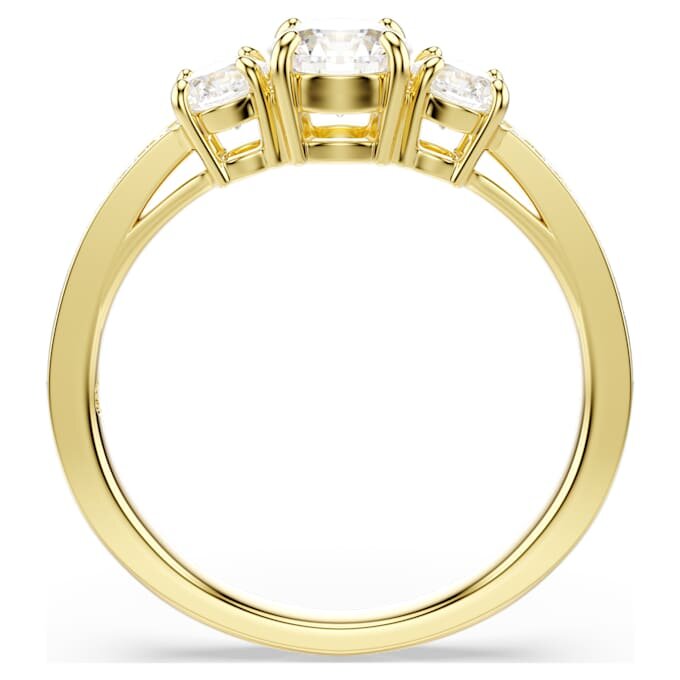 Anillo Stilla Attract de corte redondo, blanco, chapado en tono dorado Anillo Stilla Attract de corte redondo, blanco, chapado en tono dorado