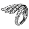 Anillo Swan de la colección Vienna, blanco, chapado en rutenio