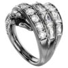 Anillo Swan de la colección Vienna, blanco, chapado en rutenio