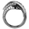 Anillo Swan de la colección Vienna, blanco, chapado en rutenio