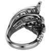Anillo Swan de la colección Vienna, blanco, chapado en rutenio